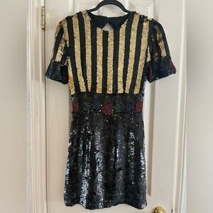 Vintage tassel beaded sequin dress size 2/4 P